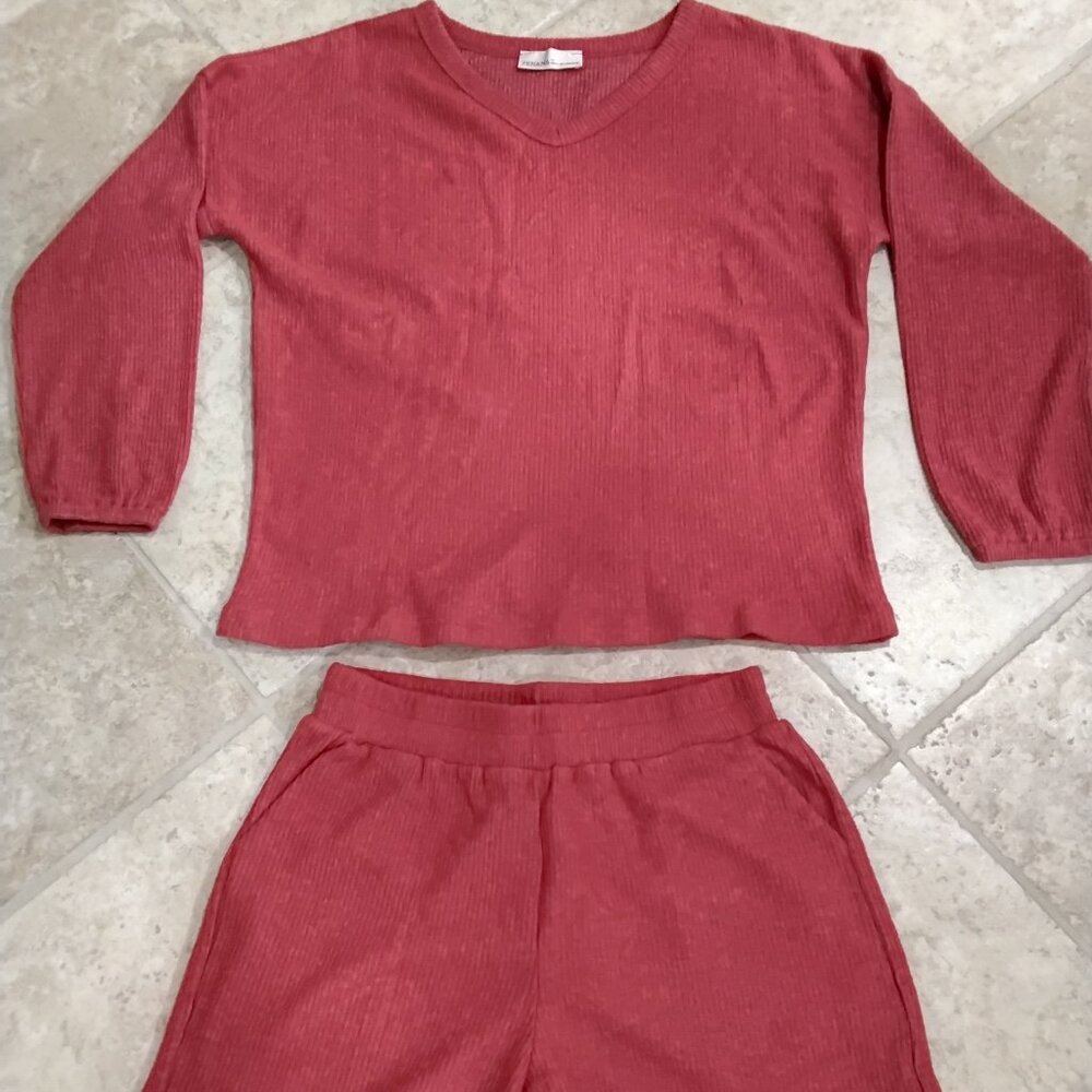 Zenana comfy set, Ruby red color, Size medium
